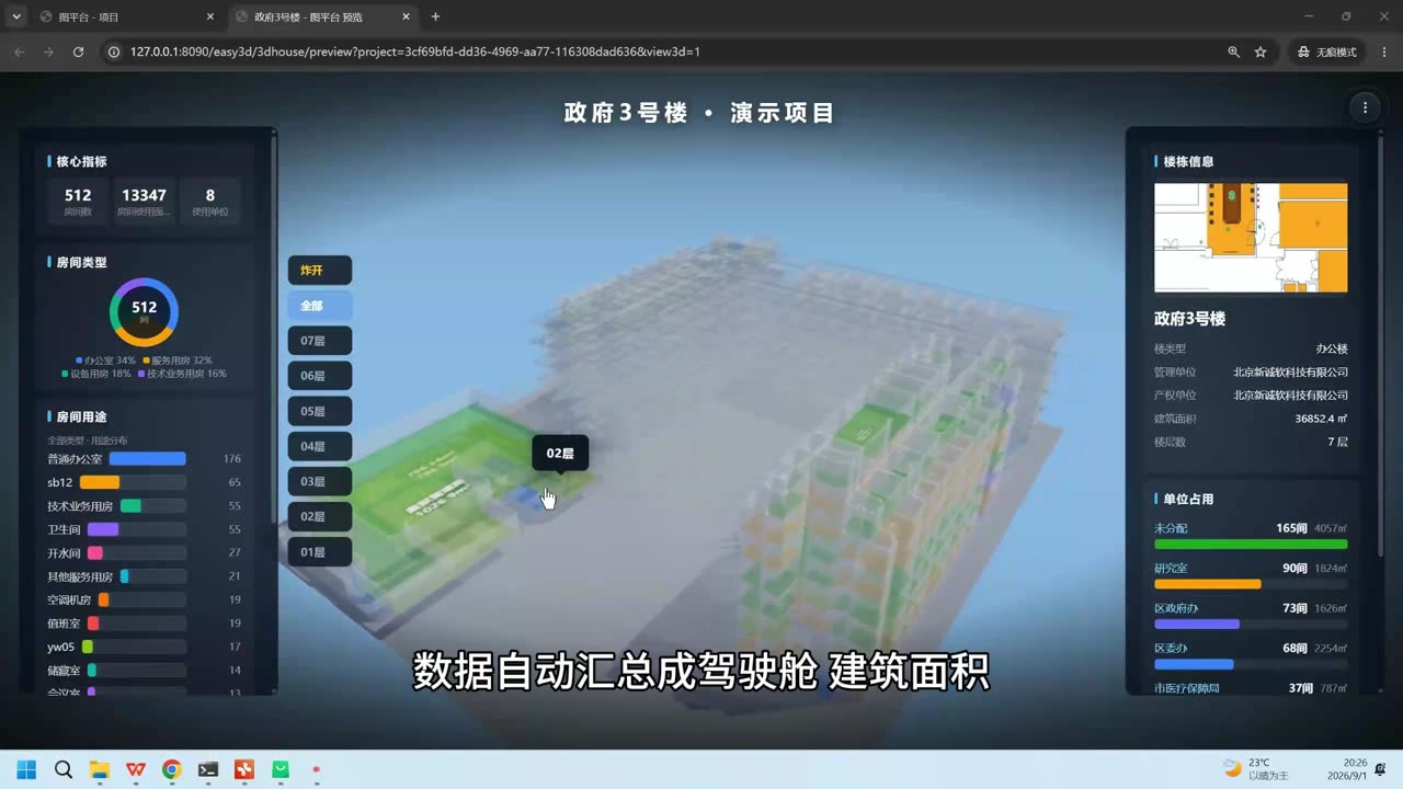 图平台 - 驾驶舱统计演示